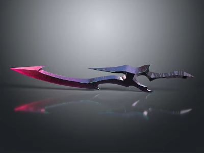 Sharp Blade Weapon With Unique Metallic Design And Reflective Surface 3d model