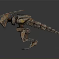 Rusty Mechanical Creature Character With Armored Shell And Multi Legs Design