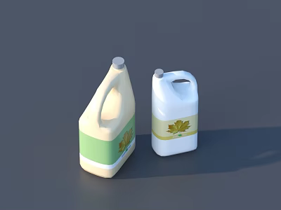 Two Decorative Ceramic Vessels Featuring White Green Yellow Hues And Lotus Pattern 3d model