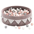 Gray Kids Play Ball Pit With Colorful Balls And Triangular Trim Design For Children