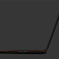 MSI Modern Laptop With Red Keyboard Dark Gray Body And Open Screen