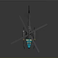 Black Space Helicopter With Blue Windows And Yellow Details For Lunar Missions
