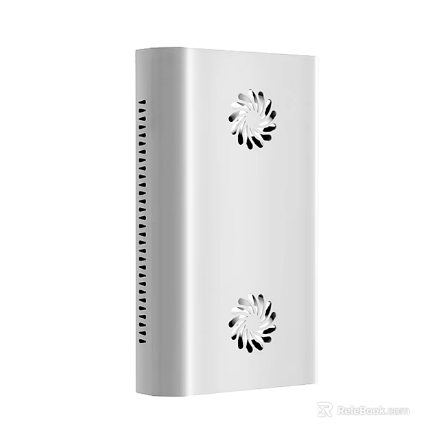 White Daily Use Electrical Appliance With Two Circular Ventilation Holes Design 3d model 