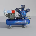 Industrial Air Compressor with Blue Tank Motor and Wheeled Design for Workshop Use