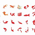 Colorful And Red Fish Shaped Decorative Pendants For Ornamental Hanging Decor