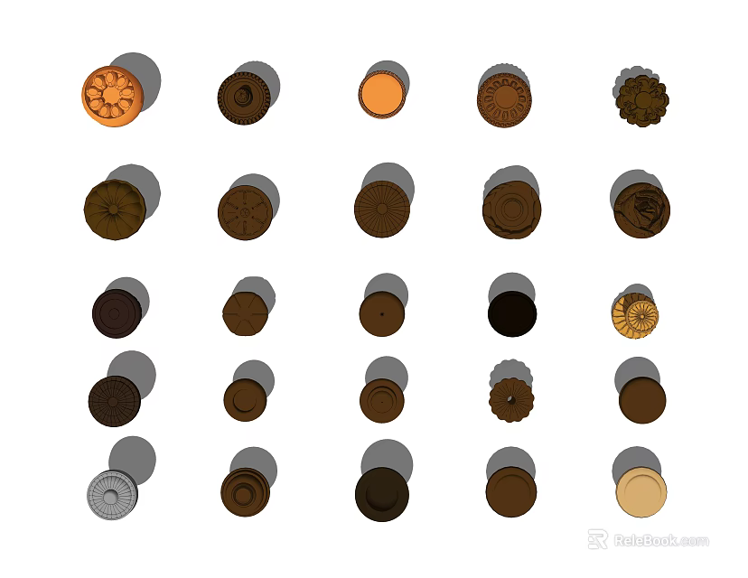 Assorted Decorative Furniture Handles With Various Colors And Stylish Designs For Home Decor 3d model 