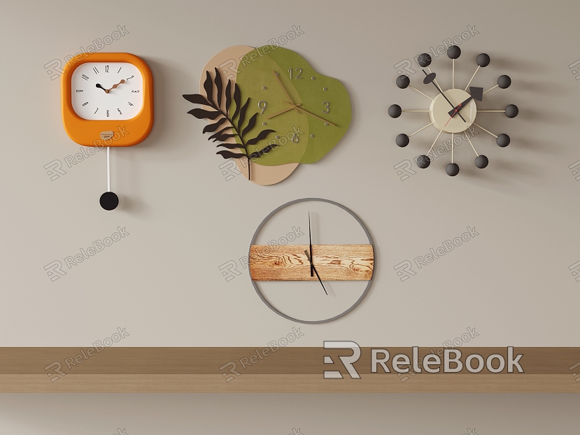 Modern wall clock combination clock pendant clock model