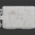 Silver Metal Case With Secure Latches Straps And Label For Storage