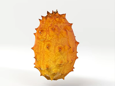 Modern fire ginseng fruit fruit spiny horn melon chivanuo fruit African honeydew melon African horn cucumber fire peach mars fruit cucumber tropical fruit 3d model