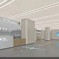 Modern Hospital Lobby Reception Center With Information Desk Direction Lines And Display Screen