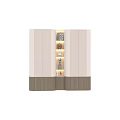 Modern Decorative Cabinet With Open Shelves Built in Lighting And Decorative Items