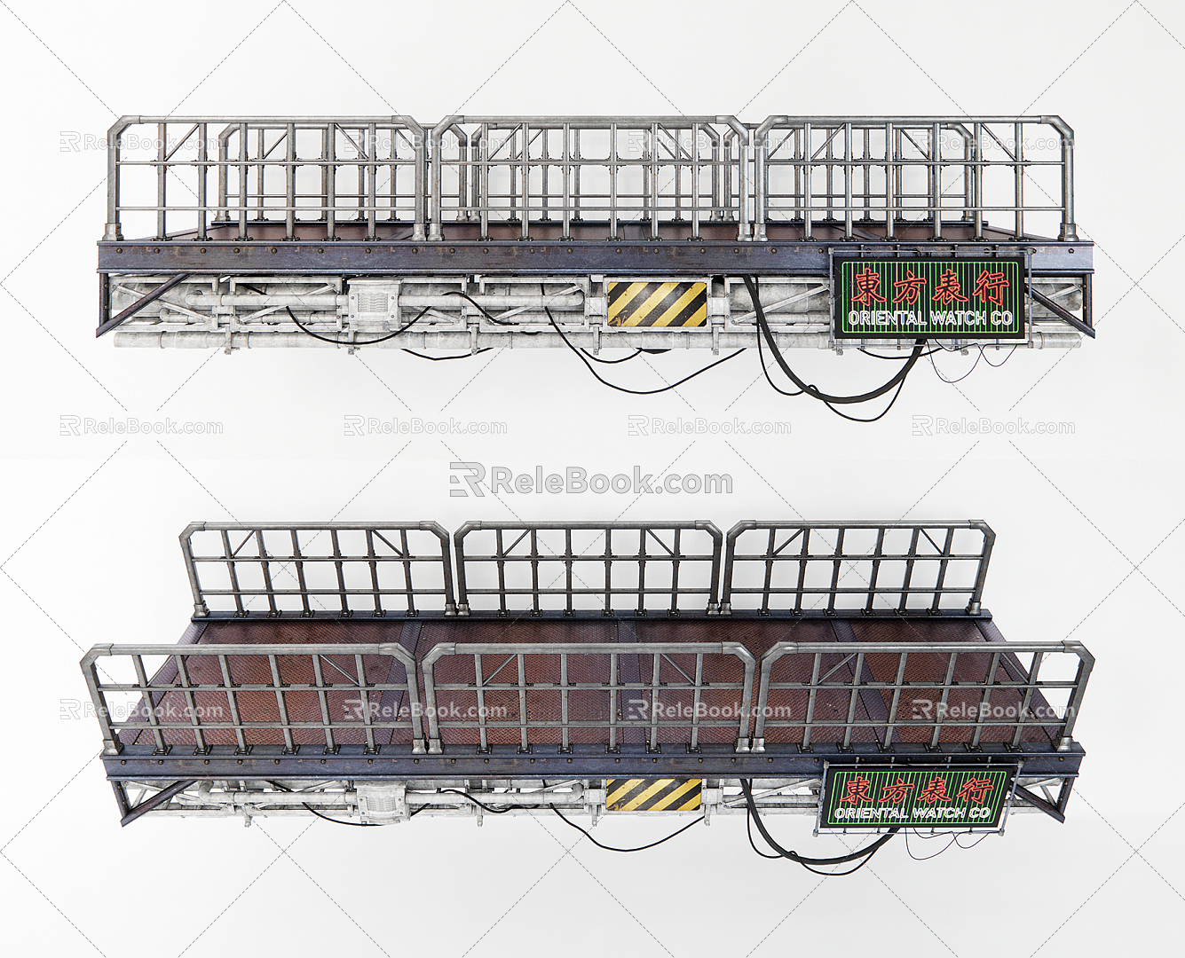 Industrial LOFT Bridge Landscape Bridge Bridge Maintenance Channel Port Type Overpass Metal Bridge Metal Aisle 3d model