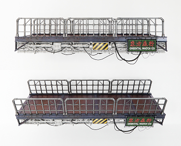 Industrial LOFT Bridge Landscape Bridge Maintenance Channel Port Type Overpass Metal Bridge Metal Aisle 3d model