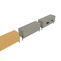 Modern Light Colored Dresser with Black Legs and Round Handles Design
