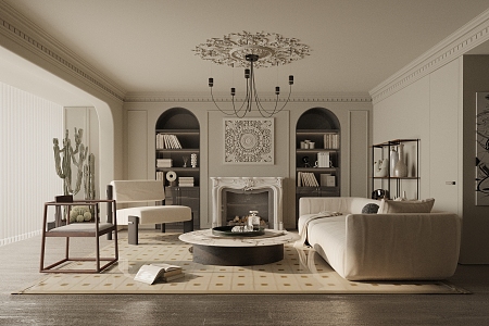 French Living Room 3d model