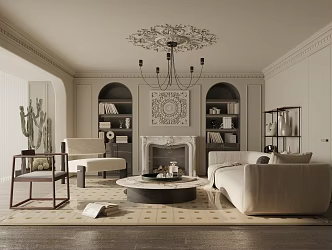 French Living Room 3d model