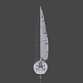 Eclipsys TF-04005 Sailboat With White Hull Black Sails Open Deck And Keel