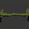 Natural Wooden Swing With Green Vines And Two Seats For Outdoor Use
