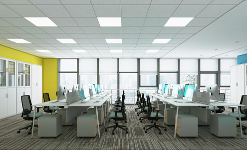 Modern Public Office Area Office Staff Area Studio 3d model