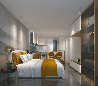 Modern Apartment Bedroom 3d model