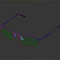 Stylish Half Rim Glasses With Blue Metal Frame And Clear Lenses