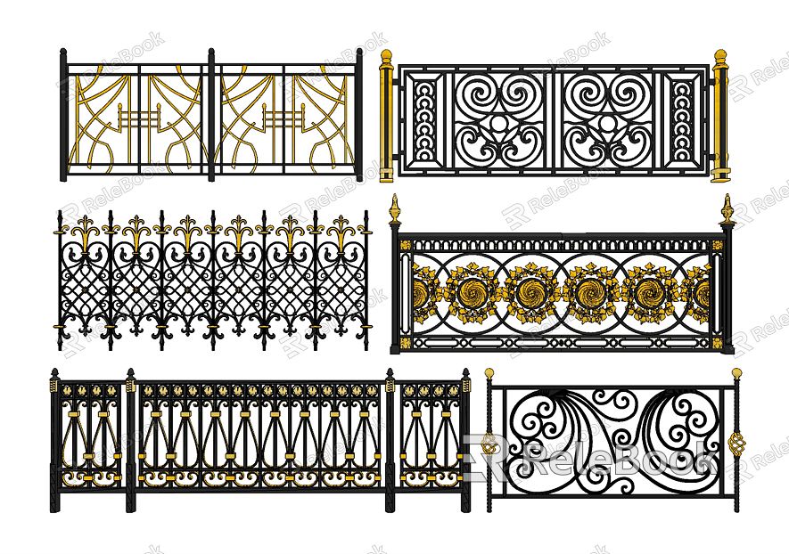 European style railing wrought iron carved railing model