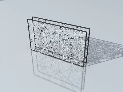 Modern Booth Sofa Design With Wireframe Grid Structure And Minimalist Style 3d model