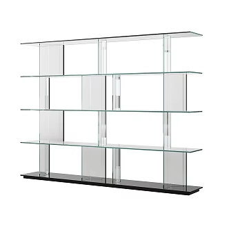 Modern minimalist glass bookshelf 3d model