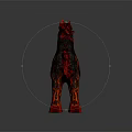 Fiery Black Horse Creature With Flaming Mane Tail And Lava Like Body Details