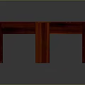 Red Wooden Table With Rectangular Top Smooth Surface Sturdy Legs And Classic Design