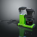 Stylish Green Modern Coffee Maker With Black Components And Power Cord