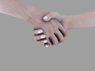 Handshake Close-up with Binding 3d model