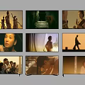 TV Screens Displaying Various Movie Scenes With Diverse Characters And Settings