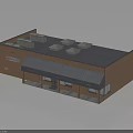 Single Story Brick Building With Blue Roof White Units Front Awning And Entrance Hardware Sign