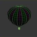 Vibrant Purple And Green Striped Hot Air Balloon With Hanging Basket