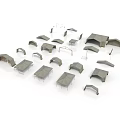 Grey Unassembled Furniture Parts Including Table And Chair Frames With Various Shapes