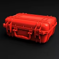 Red Hard Shell Protective Case With Secure Latches And Carrying Handle 3d model