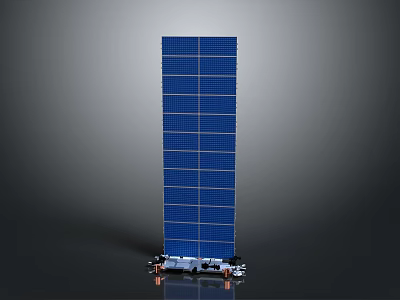 Modern Home Appliance With Blue Solar Panel Design And Efficient Energy Use 3d model
