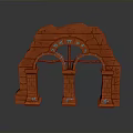 Red Brick Archway Structure With Decorative Columns And Detailed Brick Design