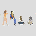Many characters 3d model