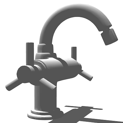 Double Handle Faucet With Classic Metal Construction And Vintage Style 3d model