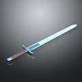 Classic Medieval Weapon Sword With Long Blade Brown Handle And Metal Guard