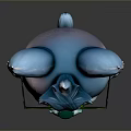 3D Designed Blue Fox Game Movie Character Wearing Sunglasses And Neon Green Jacket
