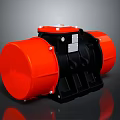 Orange And Black Industrial Vibrating Motor With Metal Housing And Mounting Parts