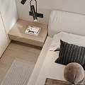 Modern Bedroom Interior Design With Large Bed Pillows Round Pendant Light And Wooden Floor