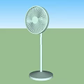 Two Light Green Standing Electric Fans With Modern Minimalist Design And Stable Base