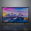Modern High Definition TV Displaying Scenic Sunset Over Snowy Mountains With Colorful Sky