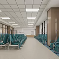 Hospital Outpatient Clinic Lobby With Guidance Desk And Exam Rooms