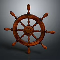 Classic Vintage Wooden Ship Wheel Decorative Ornament as Home Decor Piece