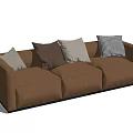 Modern three-seat sofa multiplayer sofa 3d model